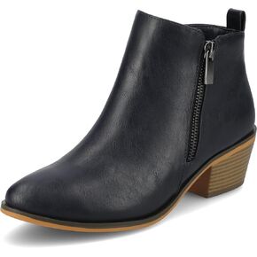 Journee Womens Rebel Outside Zip Stacked Heel Booties