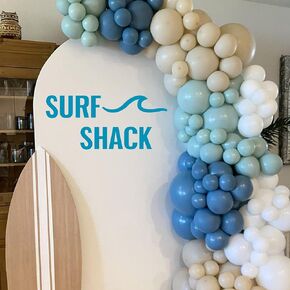 Surf Shack Birthday Party Decal - Beach Ocean Surf Birthday Party Decorations and Decor,Surfing Birthday Boy First Beach The Big One Surf Shack(Blue surf Shack)
