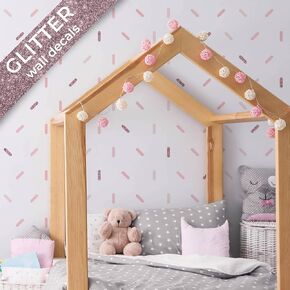 Sprinkles in Shade of Pink with Glitter Wall Decals 132pcs 2.9" - Rooms and Stickers