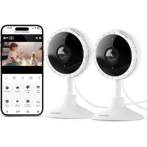 2K Indoor Security Camera with App, WiFi Home Camera Sound Detection PIR Motion Detection, Night Vision 130° 2-Way Talk，Easy to Install