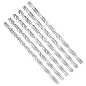 Long Twist Drill Bits, 6.2mm Cutting Diameter 0.24" Shank 3.94" Blade Length, High-Speed Steel Jobber Bit Set (Applications: for Metal Wood Plastic), 6-Pieces