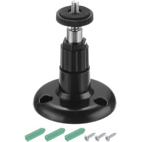 PATIKIL Wall Mount Security Camera Bracket 3.7 Inch, 1 Pack Universal Mounting Plastic Bracket Adjustable Battery Ceiling Mounting, Black