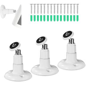 3pcs Security Camera Mount for Ring Stick Up Cam/Ring Indoor Cam, 360-Degree Adjustable Security Wall Mounting Bracket for Indoor Outdoor Security Camera (Camera Not Included)