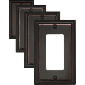 2-Pack Double Toggle Wall Plates, Aged Bronze Light Switch Covers, Durable Metal Switch Plate Covers, 4.96''*4.88'', Midsize