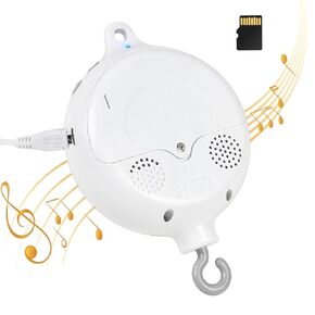Bluetooth Mobile for Crib, Mobile Rotary Music Box Spinner with Rotating Hook,Crib Mobile Motor Spinner with 128MB SD Card(can Download Music),Volume Control