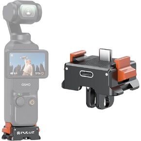 Charging Adapter Base for DJI Osmo Pocket 3, TzezFoz Dock Desktop Charging Base Aluminum Alloy Bracket for DJI Osmo Pocket 3 Accessories, 1/4 Screw Hole for Tripod, Aluminum Alloy Bracket