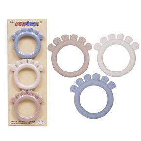 Baby Silicone Teething Ring Toys for 0-6,6-12 Months Boys and Girls,Chew Teether Stuff for Infant,Newborn Must Have Essentials,BPA Free,Soft and Textured. (Pink)
