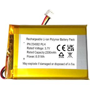 2300mAh 3.7v Rechargeable Battery Replacement for HelloBaby Video Baby Monitor, fit Replacement Models for HB40, HB50, HB6351 Monitor Battery Pack