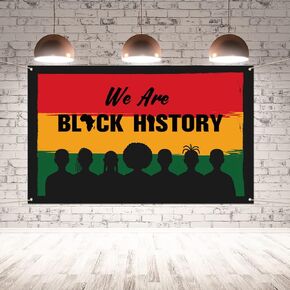 Black History Month Photo Booth Backdrop African American February We are Black History Indoor Outdoor Party Wall Background (5.9×3.6ft)