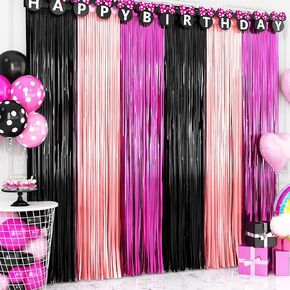Blue and Gold Party Decorations, 2 Pack 3.3x6.6ft Royal Blue and Gold Foil Fringe Curtains Tinsel Foil Photo Booth Prop Streamer Backdrop for Graduation Prom Wedding Birthday Party Decorations