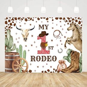 7x5ft My First Rodeo Birthday Backdrop Boy Cowboy First Birthday Backdrop My First Rodeo Backdrop Cow Print Party Supplies Banner Cowboy Baby Shower Decoration Cowboy 1st Birthday Party Banner