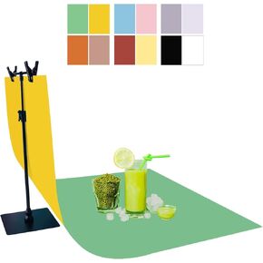 6PCS/12Patterns 34''x23'' Photography Backdrops Small Product Background Paper W/T-Stand, Double Sided Morandi Flat Lay Photo Tabletop Boards for Food Jewelry Cosmetics Props (Warm 6Pcs/12Colors)