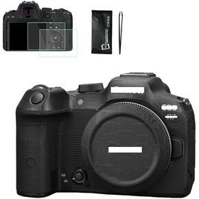Camera Body Protective Film for Canon R7， Anti-Scratch Camera Skin Sticker include 2pcs R5 mark ii screen protector and tools (Circuit black)