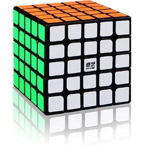 5x5 Speed Cube 5 by 5 Speed Cube QiYi Toys 5x5x5 Magic Puzzles Black Game Toy Black for Teenagers and Adults