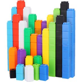 200pcs Math Cubes, Plastic Connecting Cubes Colorful Linking Cubes Counting Cubes Toys for Boys Girls Math Practice Classroom Supplies