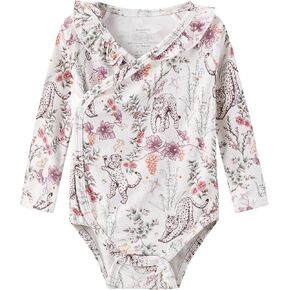 Baby Girls Bodysuit لينة قصيرة الأكمام