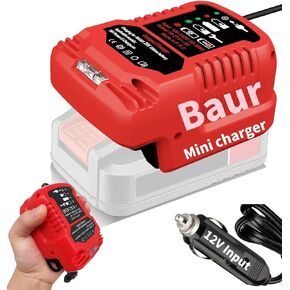 Replace for Bauer 20V Battery Charger,Portable Mini Compact Car Charger,with Cigarette Lighter Plug Vehicle Charger