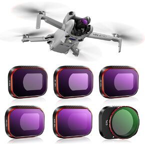 6 Pack Mini 4 Pro Filters Set,STARTRC PHOTO CPL/ND Filters Set for DJI Mini 4 Pro Accessories,6 Pack(ND8,ND16,ND32,ND64,ND256,CPL)