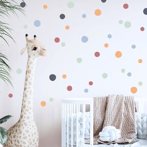 Boho Polka Dot Room Decor, iinuu Wall Stickers for Kids’ Bedroom, Nursery, Playroom