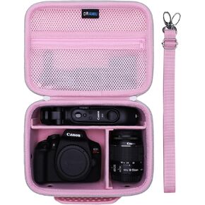 Camera Case Compatible with Canon EOS Rebel T7, R100, R50, R6, R8, R5, R7, 90D, 5D Mark IV, Sony, Nikon Camera, Lens, Tripod, with Shoulder Strap and 4 Pics Dividers, Travel Black Camera Bag