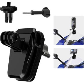 Motorcycle Motorbike Windscreen Clamp Mount Accessories for Insta360 X4 X3 X2 Ace Pro One R RS GO 2 3,Compatible with Go Pro Hero13 12 11 and DJI OSMO Action 4 3 2 Sports Action Camera Aluminum Alloy