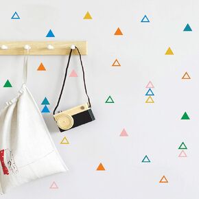 270 Pcs Triangle Wall Decal Playful Triangle Combo Wall Sticker Room Decor Vinyl Wall Decals for Nursery Bedroom A16 (Design 1)
