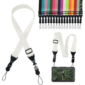 Adjustable Shoulder Strap:Comfortable iPad Strap Nylon Neck Lanyard for iPad/Samsung Tablet Case,Camera Binocular Crossbody Laptop Luggage Bag(White)
