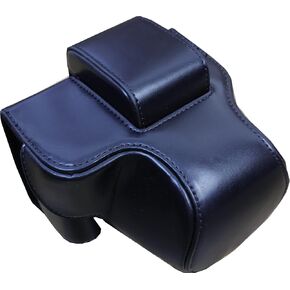 Premium PU Leather FullBody Camera Case Bag Cover for Canon Eos R50 wih 18-45mm Lens With Neck Strap (White)