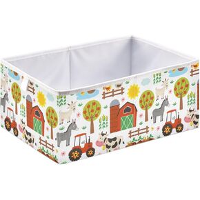Kigai Colorful Airplanes Cube Storage Bin, Large Foldable Organizer Basket for Toys, Shelves, Laundry, Nursery -15.8 x 10.6 x 7 in