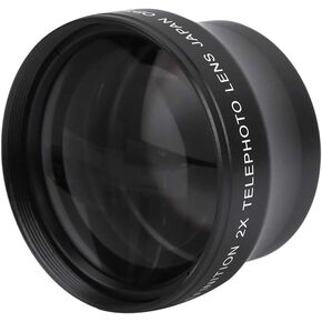 2X Magnification Telephoto Lens, Aluminum Alloy, Waterproof, Lightweight, for 37mm Camera Mount