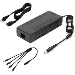 24V10A Power Adapter 240W with DC Plug Sizes of 5.5 * 2.5MM and 5.5 * 2.1MM is Appropriate for powering Various Devices Including 24V LED Strip Lights, Security Cameras，Sound Equipment。