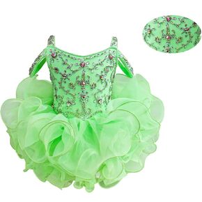 Handmade Princess New Born Birthday Party Tutu Short Halter Ball Gown Pageant Cupcake Dress