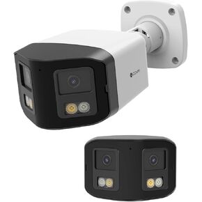 4K PoE Dual-Lens IP Security Bullet Camera Outdoor, 8MP UltraHD Wired Camera with Dual Lights Full-Color Night Vision, Two-Way Talk, Person/Vehicle Detection, Up to 256GB microSD Card, LY58AX8MA