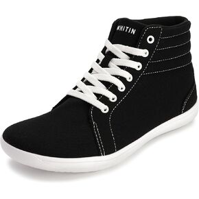 WHITIN Women's Wide High-Top Canvas Barefoot Sneakers | Minimalist Street-Ready Fit | Comfort-Forward Ankle Support
