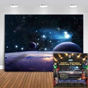 Cosmic Sky Photography Background Shining Stars Backdrop Photo Video Studio Props (Polyester-9x6ft)