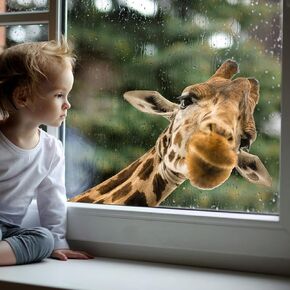 Giraffe Wall Stickers Cute Animal Wall Decal, Lovely Giraffe Wall Decor for Kids Removable Wall Decal Peel and Stick Wall Art Decoration for Nursery Palyroom Baby Bedroom