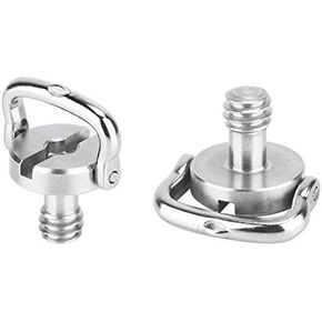 2 Pack Leofoto Torque Master 1/4" D Ring Comfort Wide Handle SS Screw for Tripod QR Plate Stainless Steel