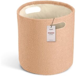 PUTSKA Blanket Basket – Storage Basket for Organizing, Decor, Clothes and Toys – Laundry Hamper - Perfect for Baby, Kids, Nursery, Bedroom, and Living Room – Beige