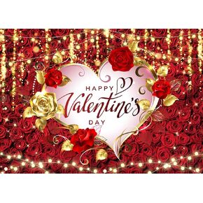7x5FT Happy Valentines Day Backdrop Valentines Photo Backdrop Valentines Rose Flower Wall Backdrops Valentines Decorations for Indoor F241