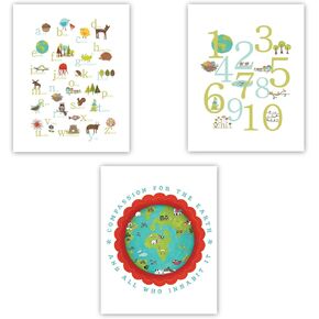 Our Earth Collection Children's Wall Art Prints 11x14, Kid’s Wall Art, Kid’s Room Decor, Nursery Decor, Nature Themed Alphabet Print, ABC, Number Print, Children's Room Decor