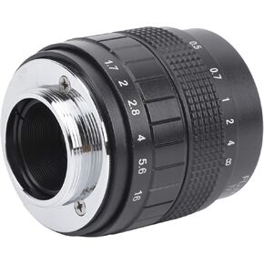 Camera Lens, 35mm C Mount Lens TV and Film Lenses Fixed Focus Micro Lens Accessory. (Black)