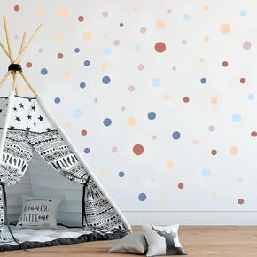 10 Sheets Polka Dot Wall Decals For Kids Bedroom - Baby Room Dot Wall Stickers - Colorful Dot Wall Decals For Nursery - Boho Rainbow Wall Decals For Playroom - Removable Dot Wall Stickers For