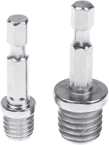 2pcs محول الحفر الفضي ، قضيب التحويل الخارجي M10+M14 ، عمل محول محول مقبس السداسي ، حفر محول Chuck Hex Shank. in Kuwait