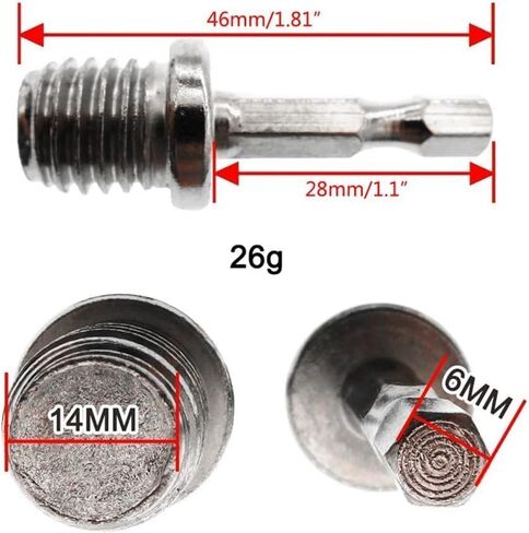 2pcs محول الحفر الفضي ، قضيب التحويل الخارجي M10+M14 ، عمل محول محول مقبس السداسي ، حفر محول Chuck Hex Shank. in Kuwait