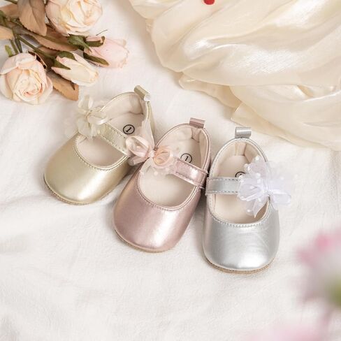 Meckior Infant Baby Girls Soft Sole Bowknot Princess Wedding Dress in Saudi Arabia