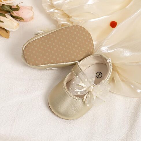 Meckior Infant Baby Girls Soft Sole Bowknot Princess Wedding Dress in Saudi Arabia