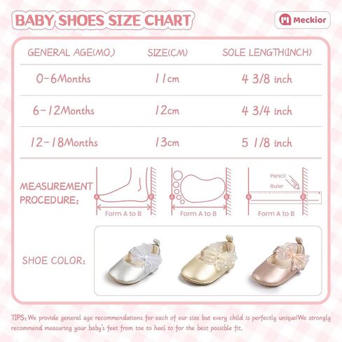 Meckior Infant Baby Girls Soft Sole Bowknot Princess Wedding Dress in Saudi Arabia