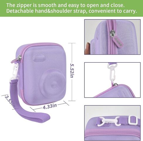 ALKOO Instant Print Camera Case Compatible with Gofunly Camera, Digital Camera Bag for Esoxoffore/for LETSHAHA/for JPVERLY/for Hangrui, Storage for Printer Paper and 32GB SD Card- Purple (Box Only) in Kuwait