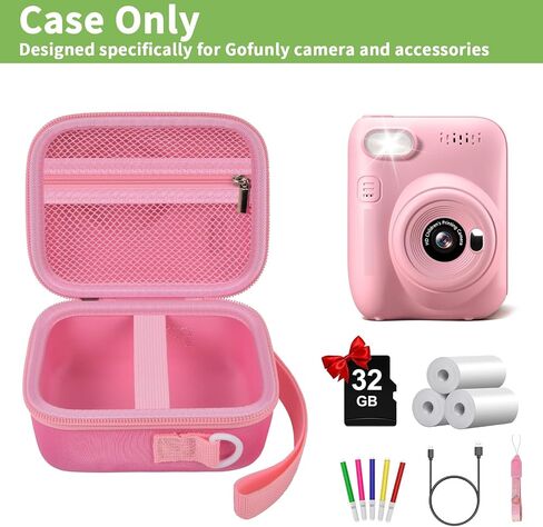 ALKOO Instant Print Camera Case Compatible with Gofunly Camera, Digital Camera Bag for Esoxoffore/for LETSHAHA/for JPVERLY/for Hangrui, Storage for Printer Paper and 32GB SD Card- Purple (Box Only) in Kuwait