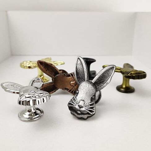 4 PCS RABBIT REARER KNOBS DRARER RABBIT KNOB Animal Rabbit استبدال مقبض أرنب السحبة السحب مقبض الزنك سبيكة فتحة واحدة للأثاث المنزلي تزيين (العتيقة) in Kuwait